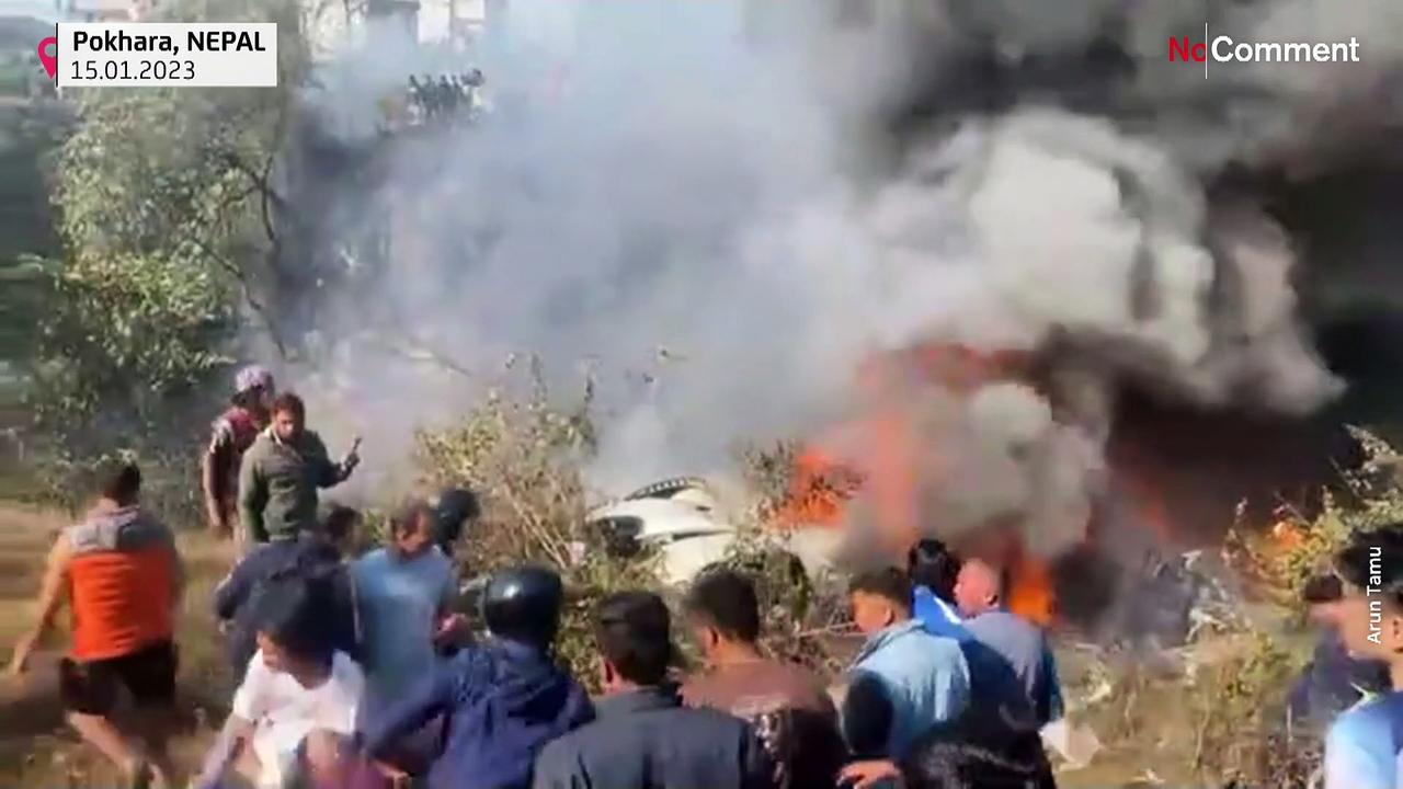 Watch: Rescuers search wreckage of crashed plane in Nepal