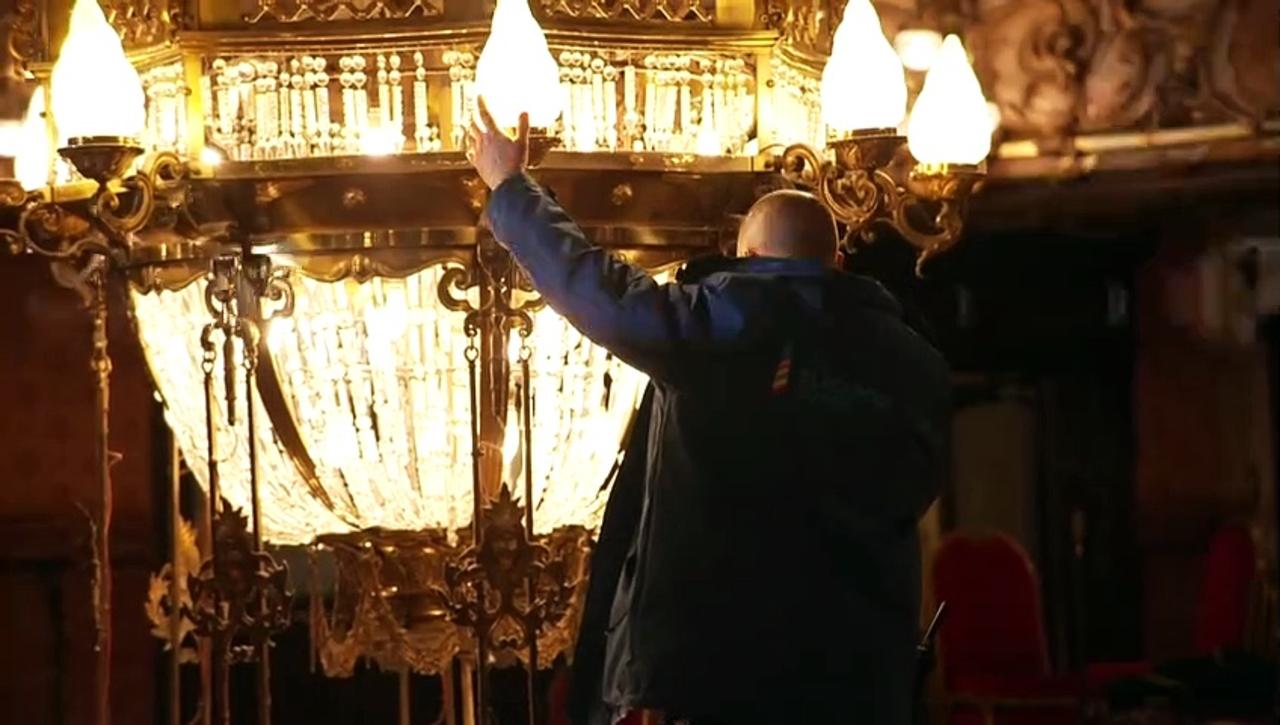 Blackpool's most famous chandeliers get their annual clean