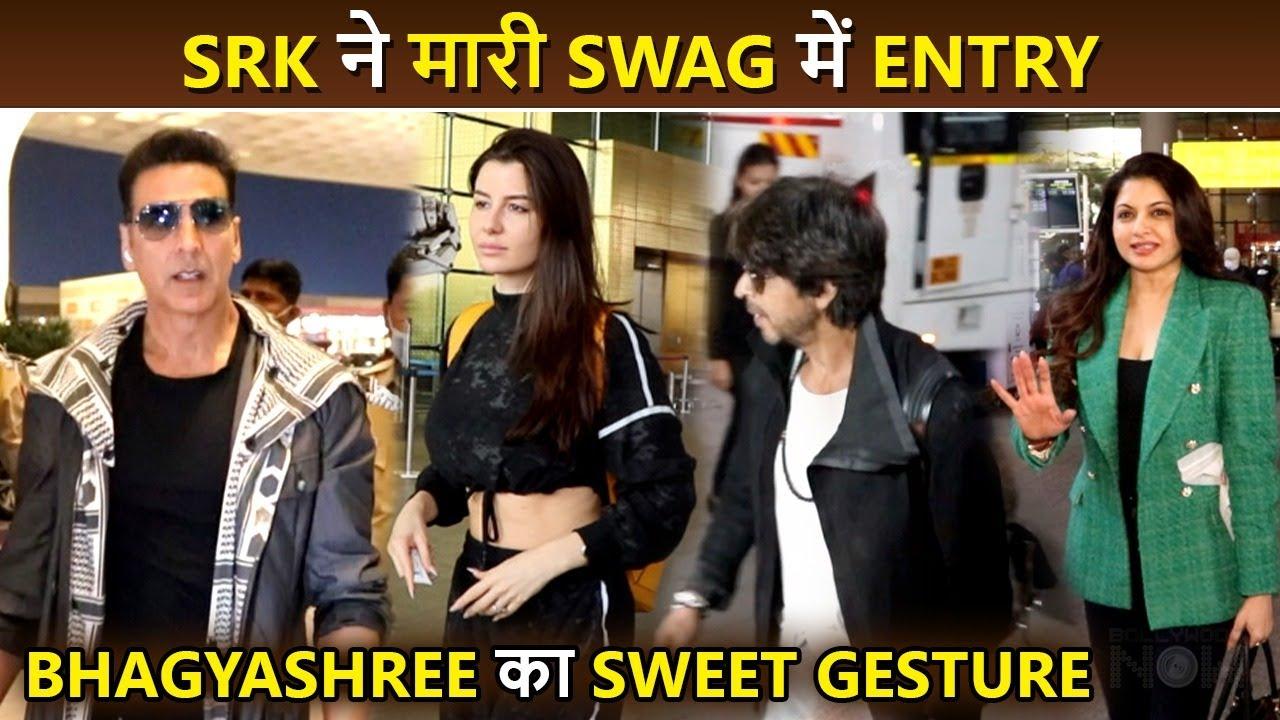 Shahrukh's Entry In Swag, Bhagyashree's Humble Gesture, Akshay Poses For Media