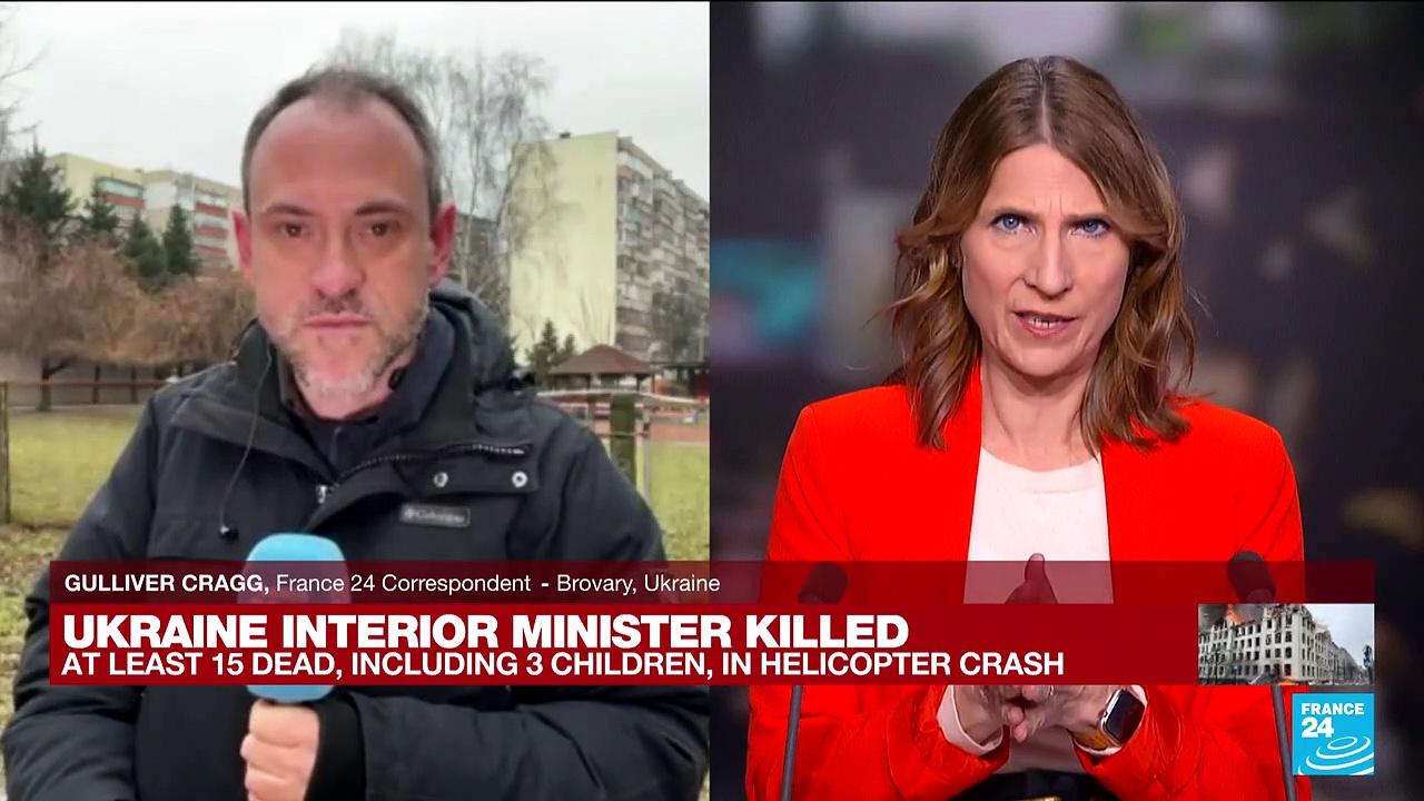 Ukraine interior minister and children among at least 15 killed in helicopter crash