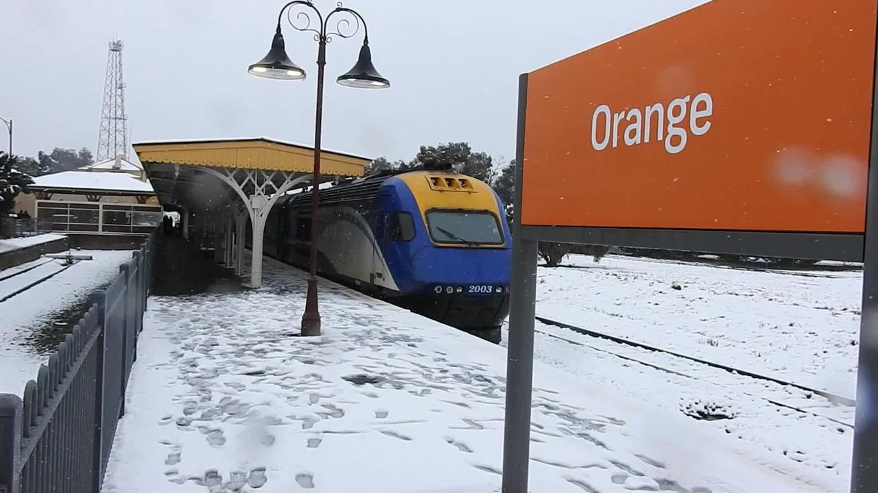 NSW Trainslink-The Central West XPT Service (WT27) In The Snow, At Orange NSW. 10 June 2021