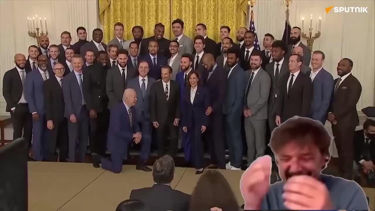 Biden during the visit of the reigning NBA champions Golden State Warriors to the White House.