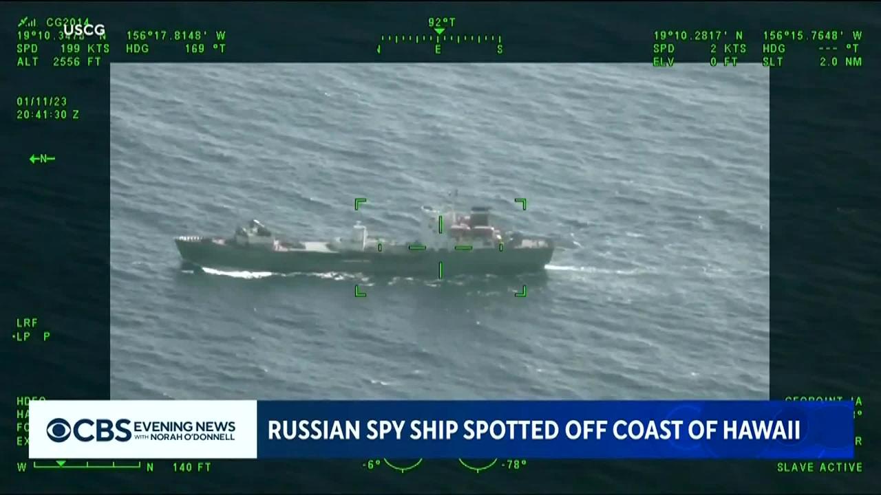 The U.S. Coast Guard - Russian spy ship spotted off coast of Hawaii - CBS Evening News