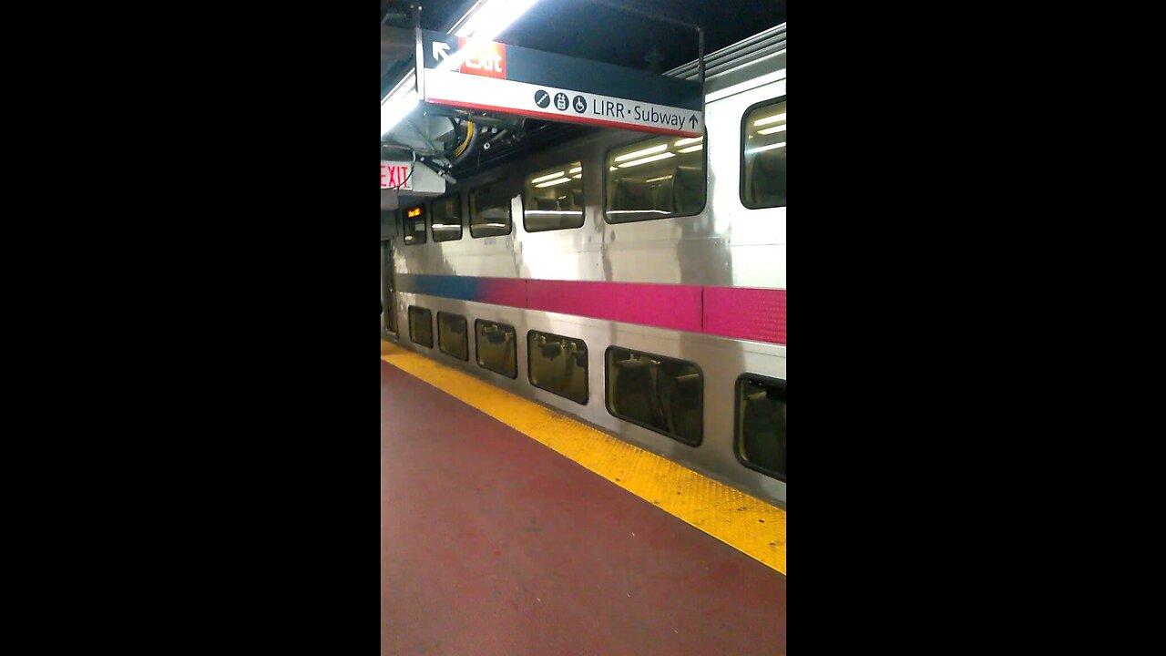 New jersey transit trains on the platform at Penn station nyc