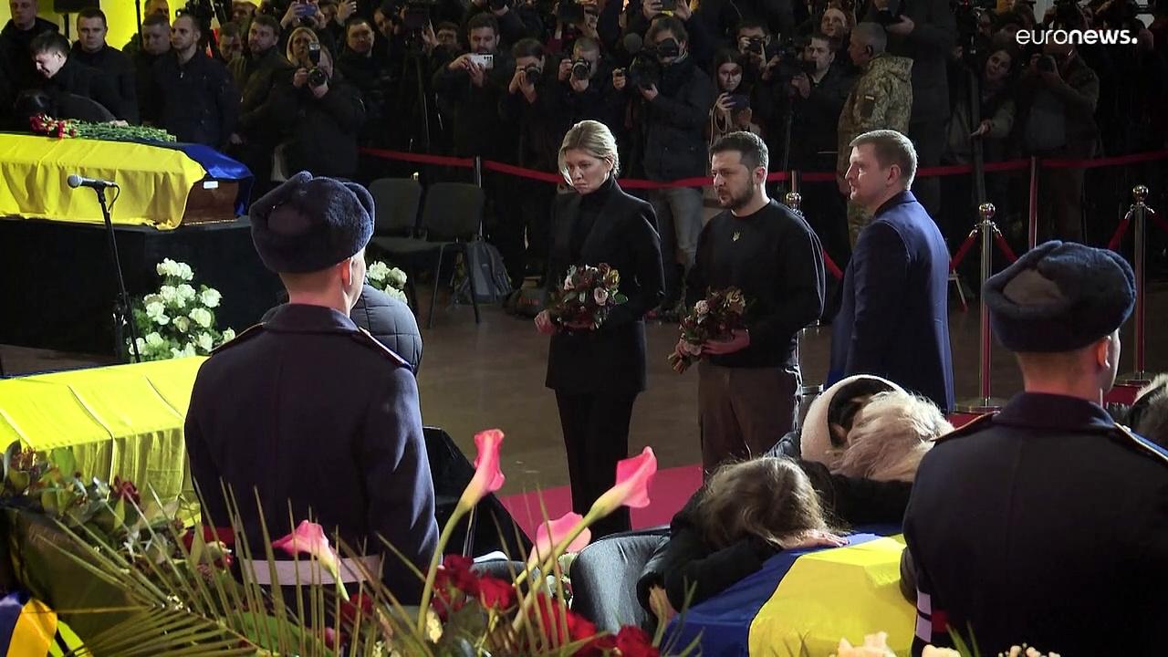 Zelenskyy attends funeral of helicopter crash victims with tanks on his mind