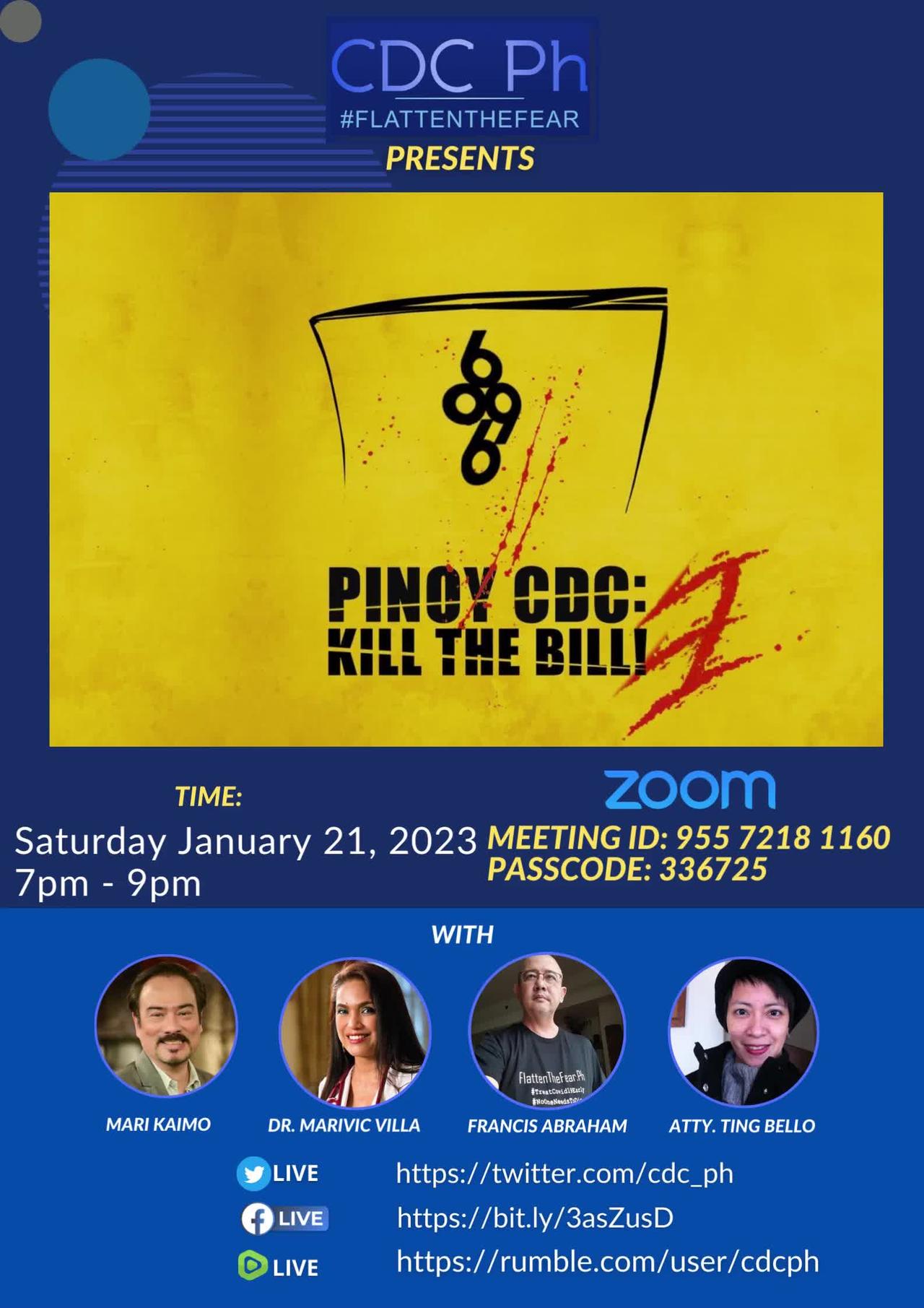 CDC Ph Weekly Huddle Jan 21 2023 Kill The Bill 3