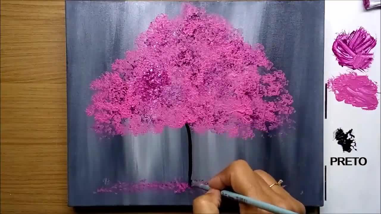 How to paint a tree in Acrylics lesson 5 One News Page VIDEO