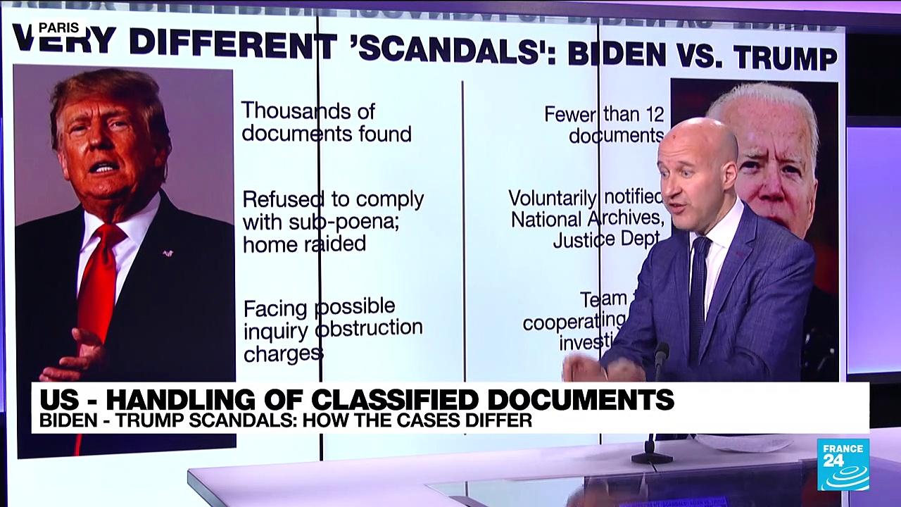 US handling of classified documents: Biden - Trump 'very different' scandals