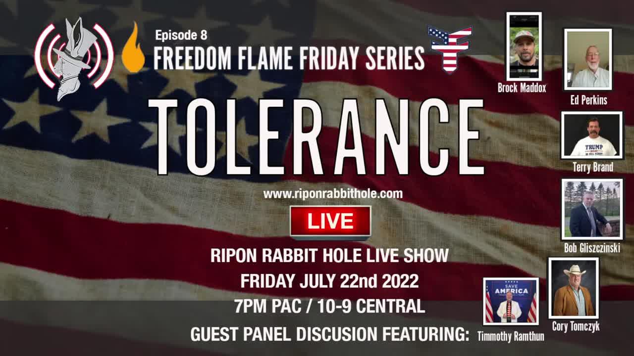 Freedom Flame Friday series with FFCW: TOLERANCE