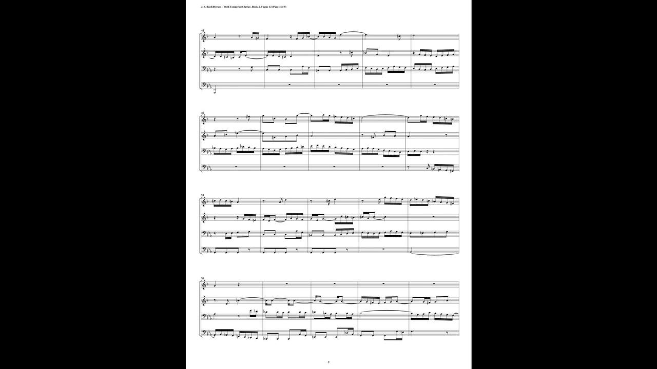 J.S. Bach - Well-Tempered Clavier: Part 2 - Fugue 12 (Brass Quartet)