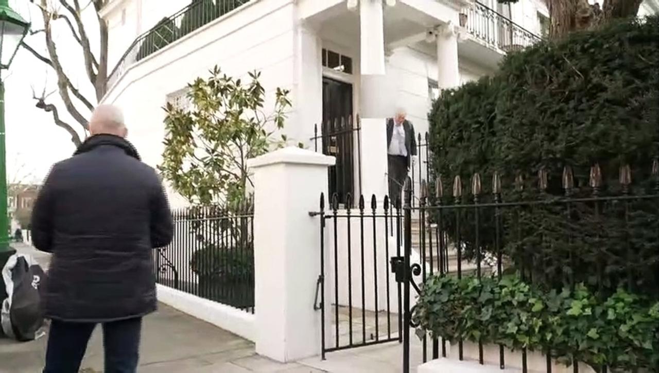 Boris Johnson gives Aussie greeting as he leaves London home