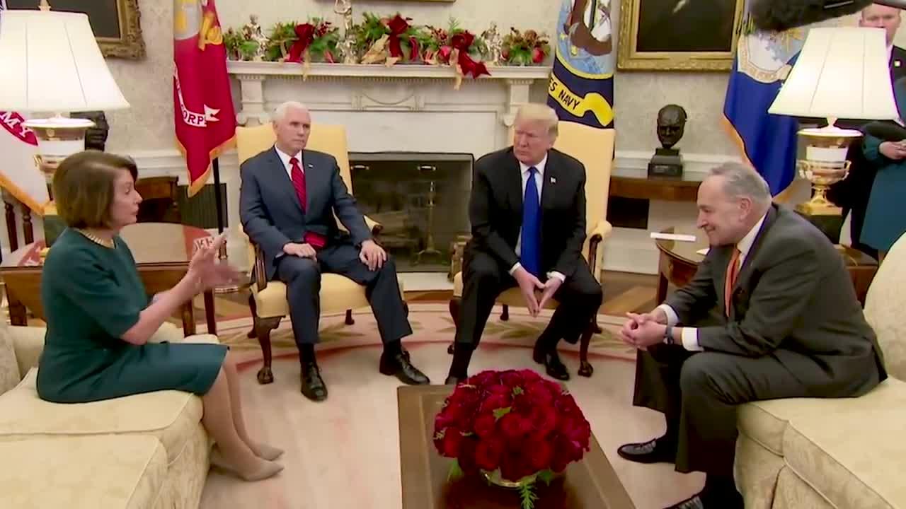 Watch the full, on-camera shouting match between Trump, Pelosi and Schumer