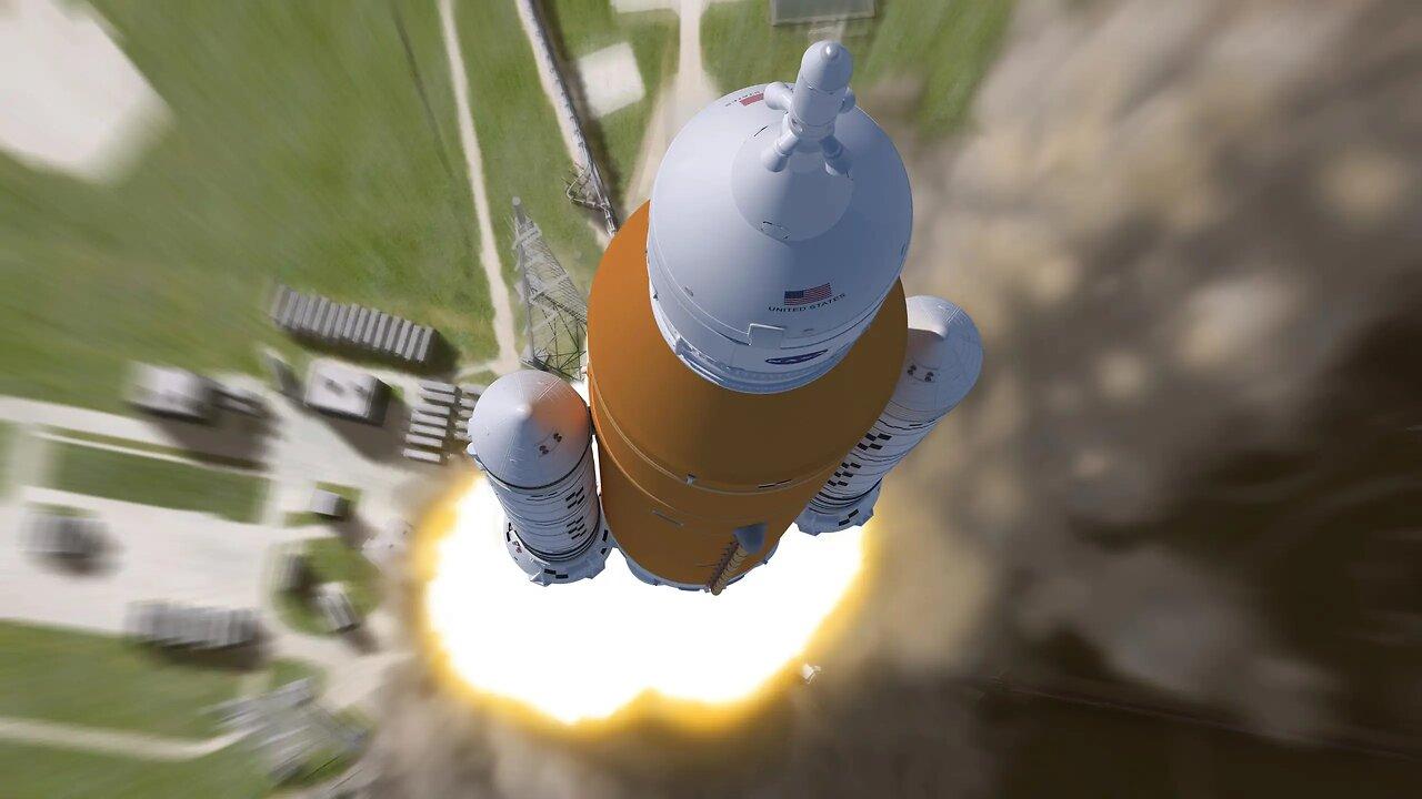 Slow Motion Liftoff of NASA's Artemis I Moon Rocket
