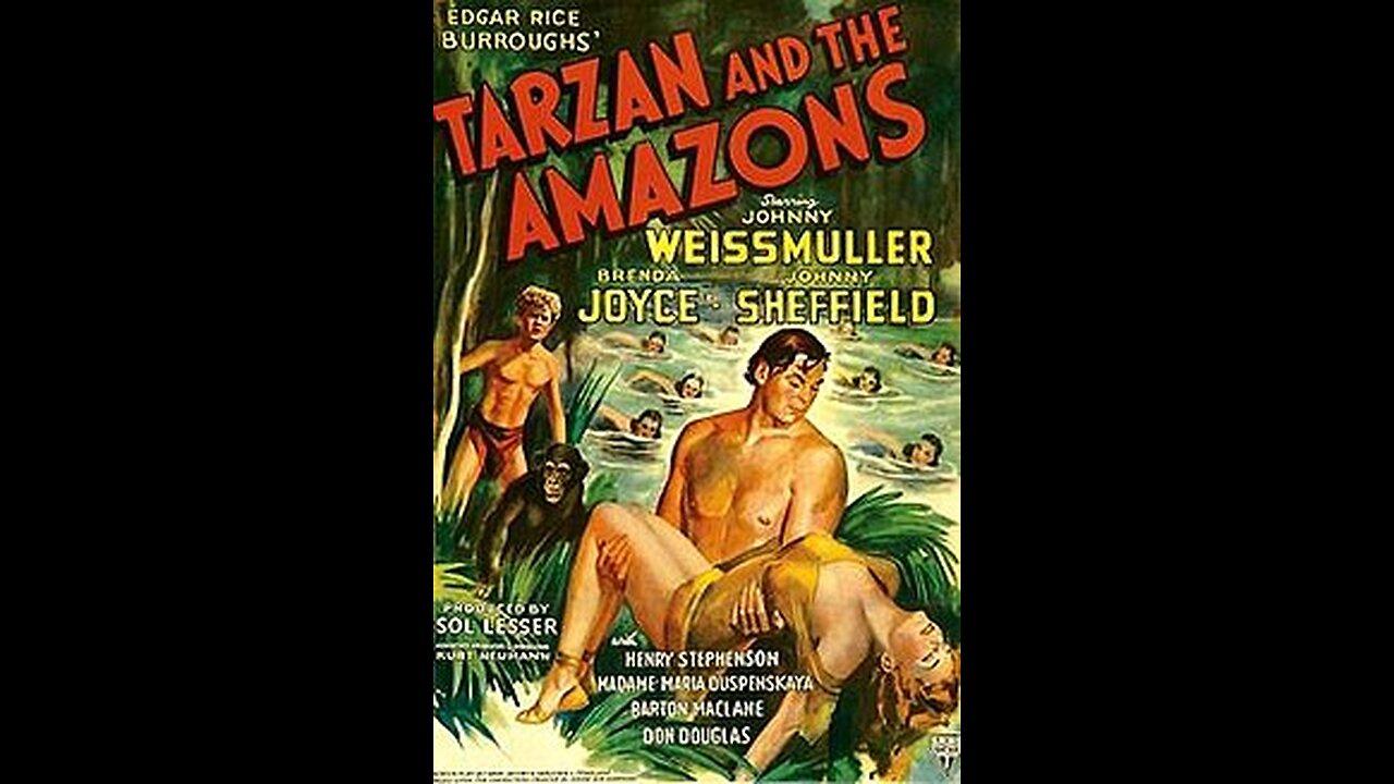 Tarzan and the Amazons (1945) .... adventure film clip