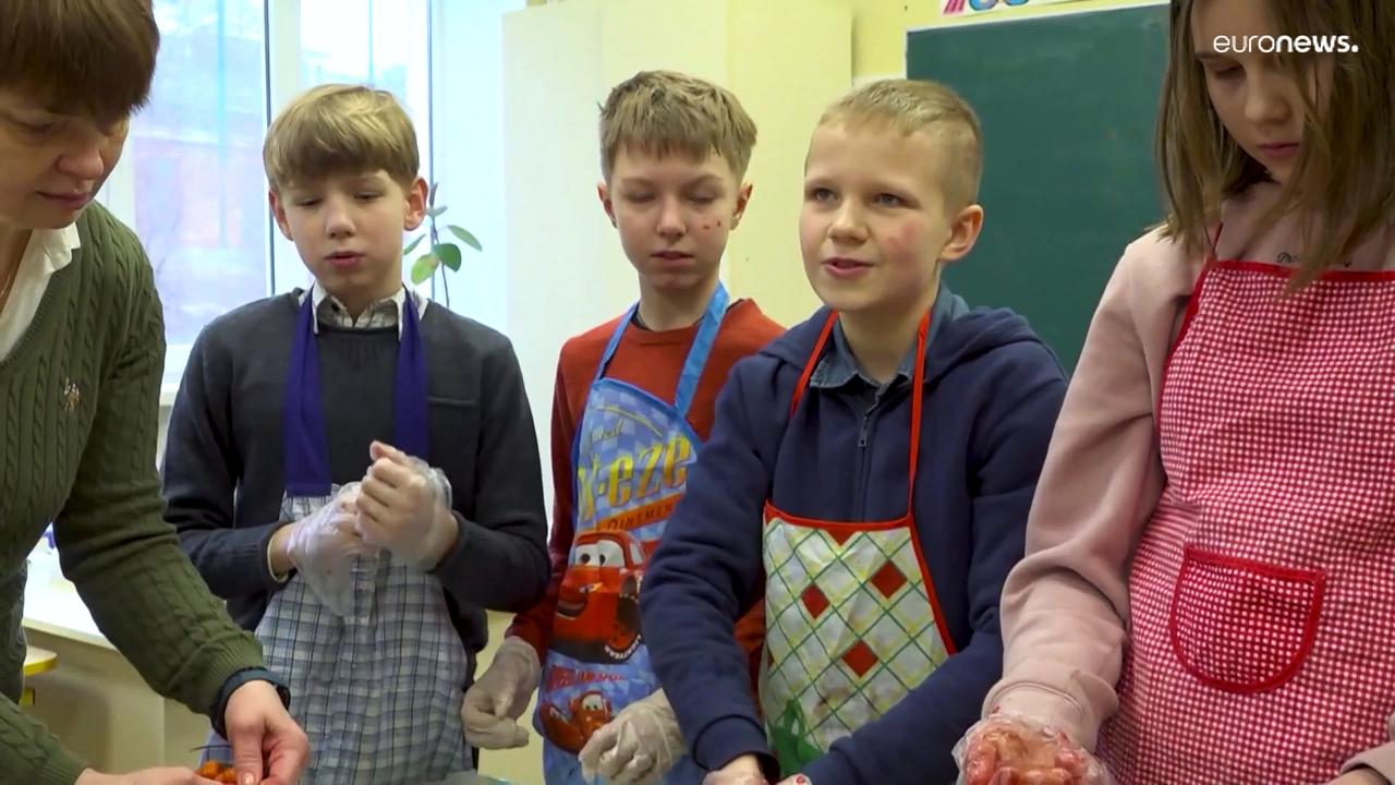Ukrainian teacher turns home into a classroom to help shield students