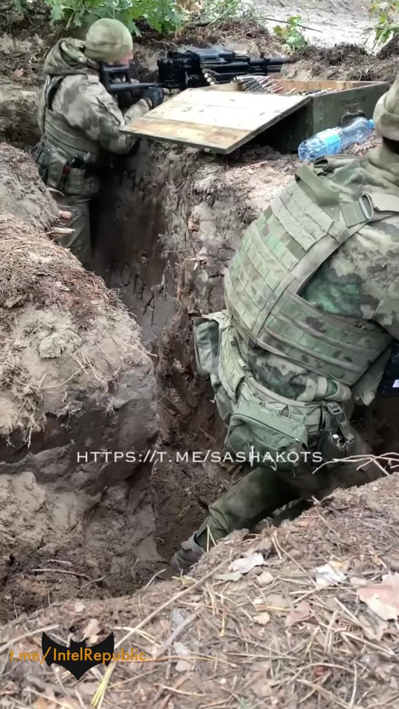 Russian positions as UNFAZED troops immediately UNLOAD heavy machine gun