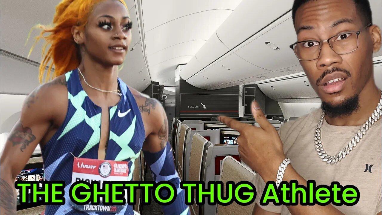 sha’carri richardson spits on flight attendant and gets hood on plane