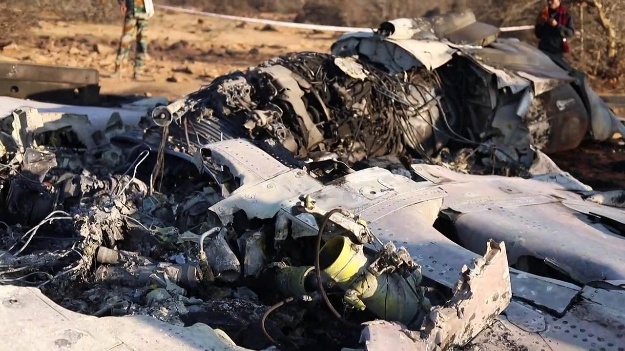 Aircraft wreckage in India after military jets crash