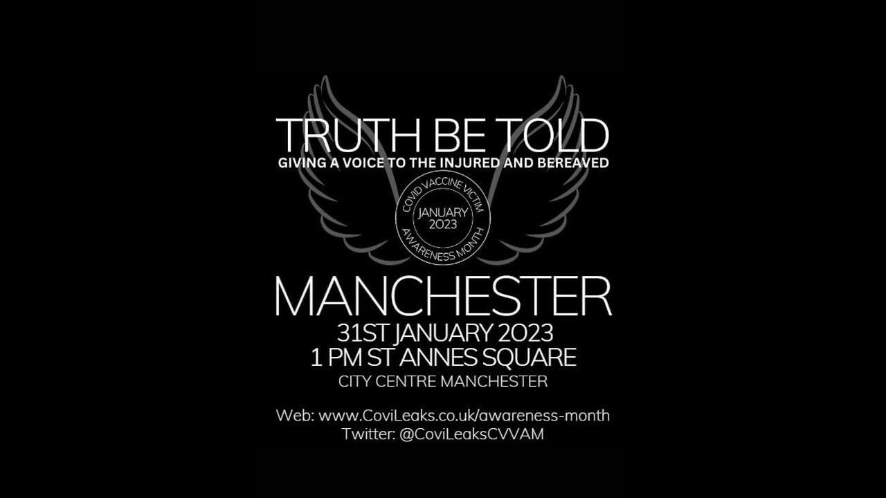 Live 1pm 31/01/2023 GMT Truth be told.  Manchester.  Covid vaccine injured.