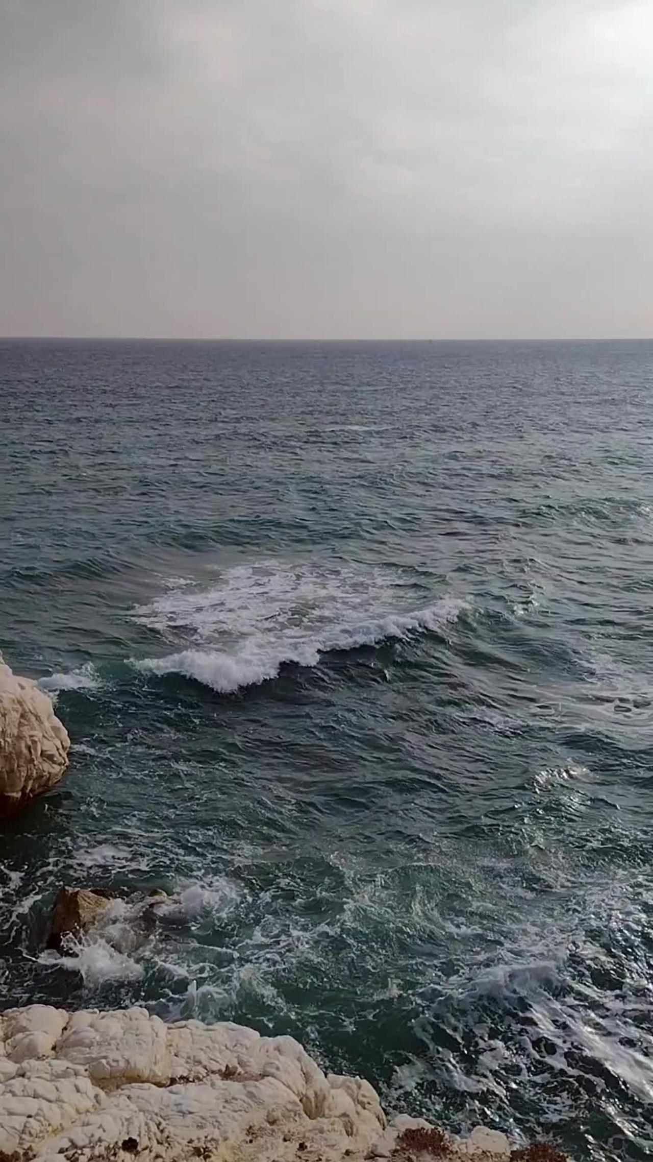 White Rocks, White Stones Beach, Best Sunset Over The Limassol Sea Cyprus