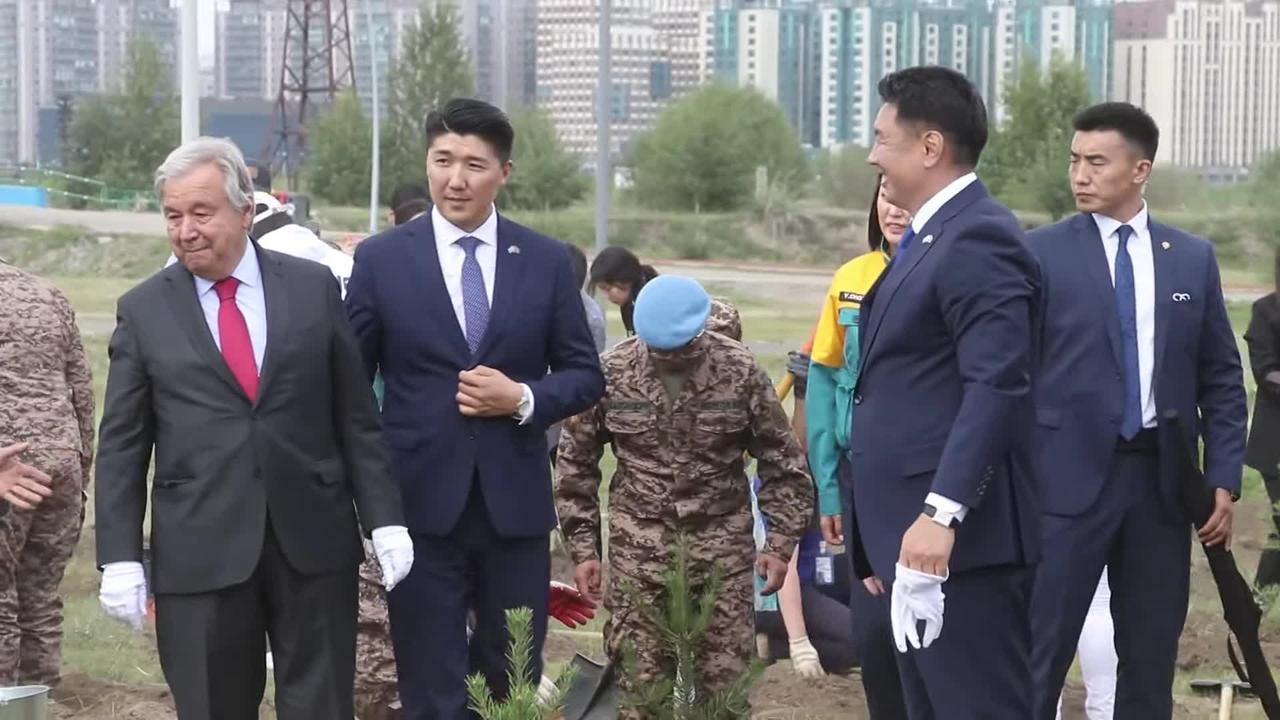 One Billion Trees Campaign  The Tree-planting Event  UN Chief & President of Mongolia