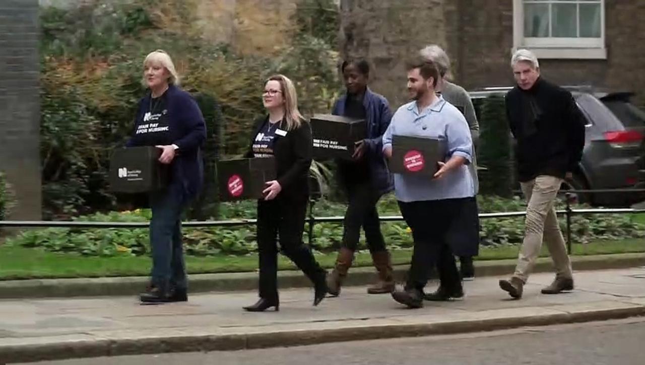 Petition calling for fair pay for nurses delivered to Number 10