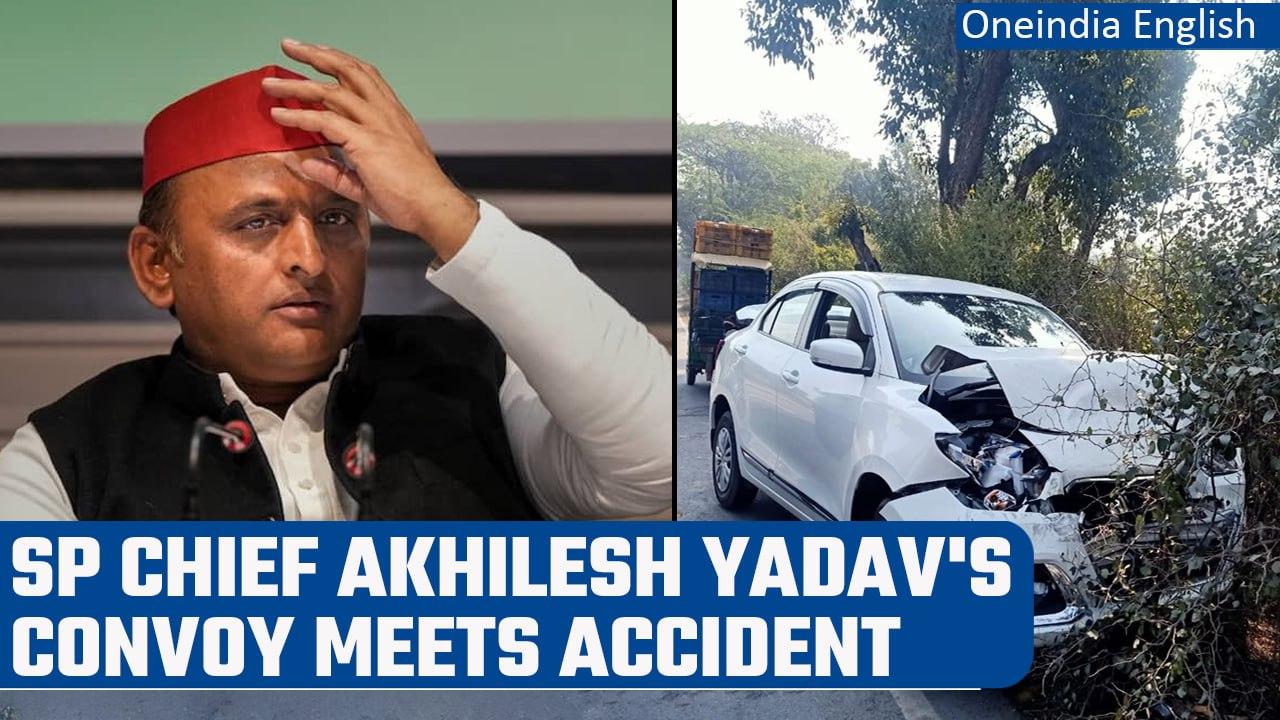 Akhilesh Yadav's convoy meets accident; SP chief unhurt while few others are injured | Oneindia News