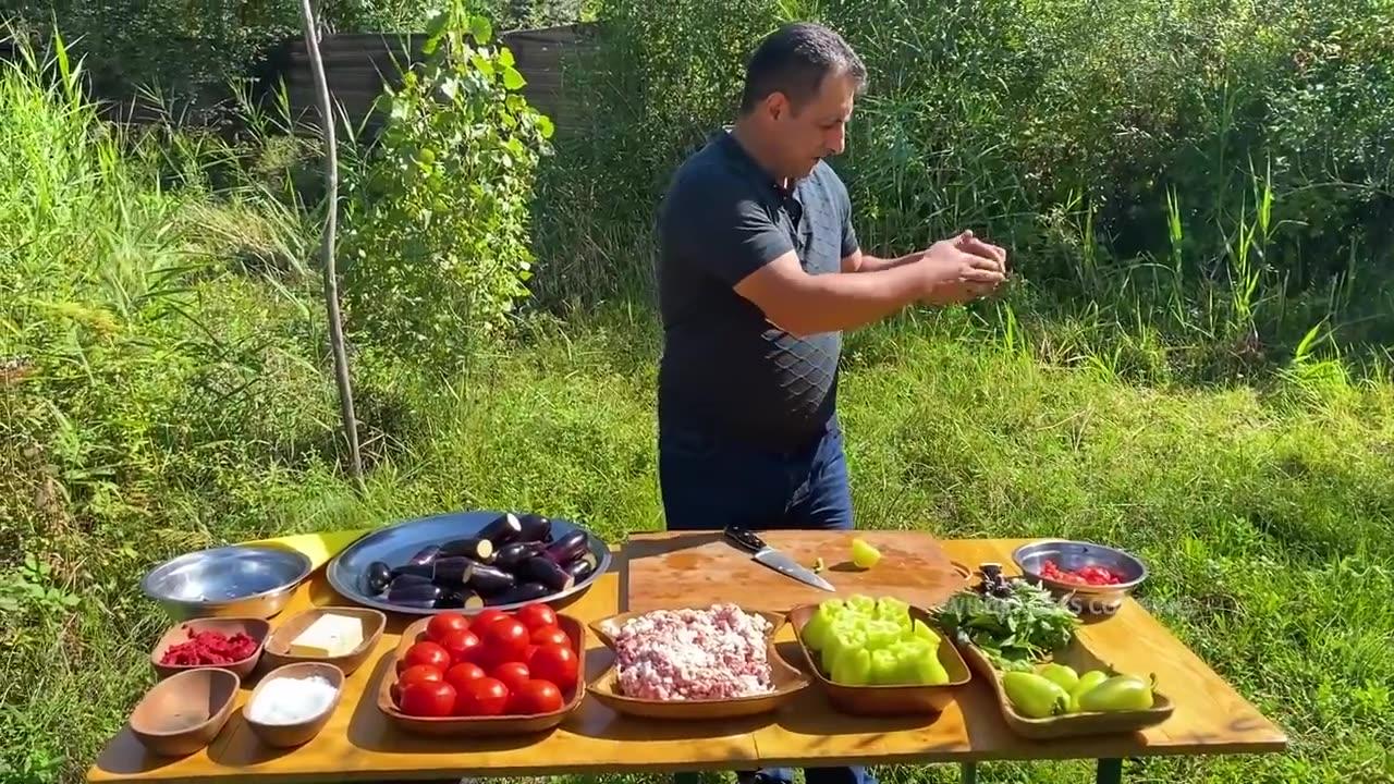 SO YUMMY THREE SISTERS DOLMA - 3 BACI DOLMA - STUFFED TOMATOES EGGPLANTS AND PEPPERS DISH RECIPE