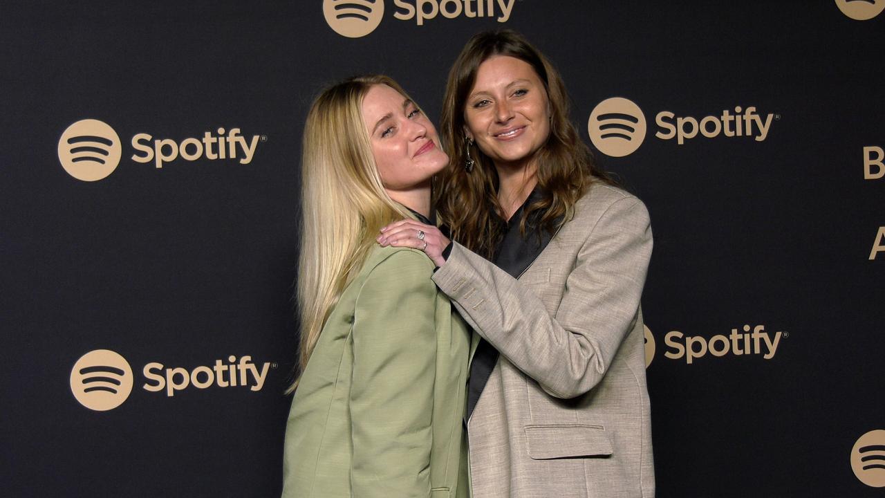 Aly Michalka and AJ Michalka 2023 Spotify's Best New Artist Party Black Carpet | Grammy Party