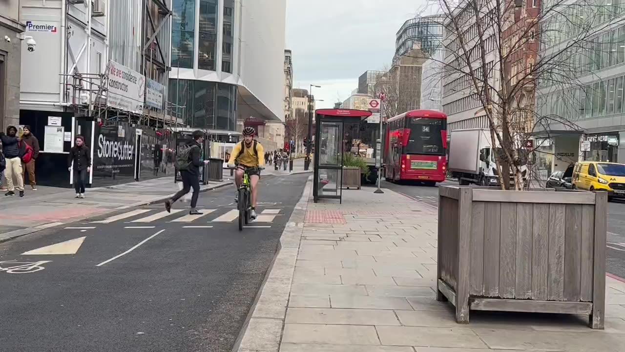 Cyclists ignore pedestrian zebra crossing in London