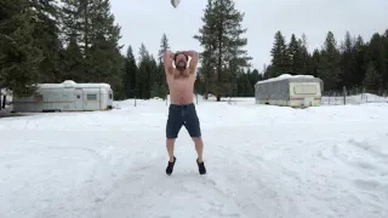 Stone Slams/Throws in the Snow, and Paused Zercher Squats