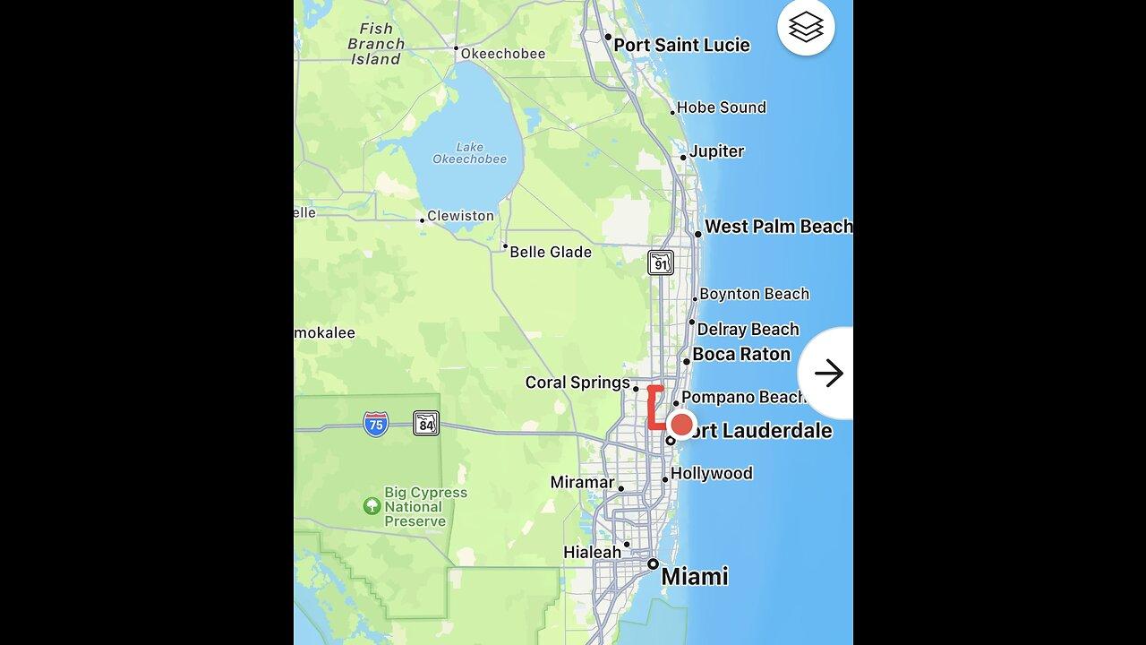 Driving from Coconut Creek  (Tradewinds Park & Stables) to Fort Lauderdale Beach