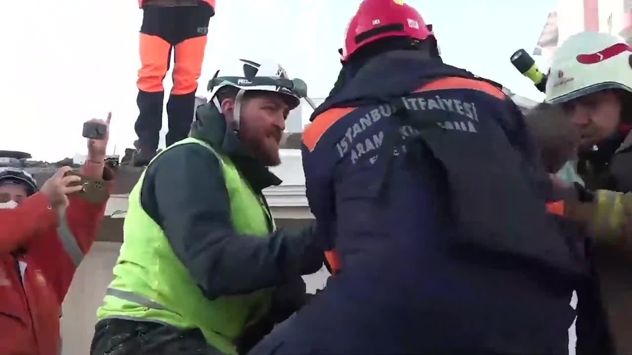 A mother with a six-month-old child was rescued from the rubble in Turkey