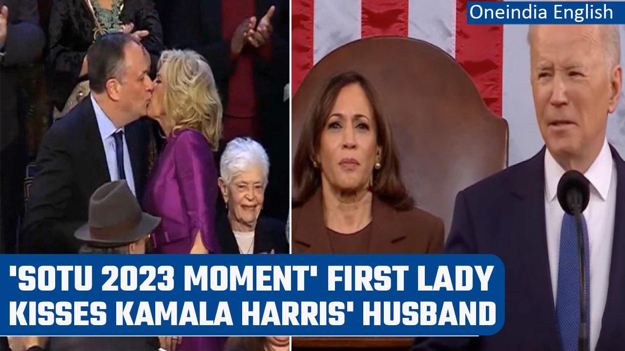Joe Biden's Wife Kisses Kamala Harris's Husband In US House | Oneindia News