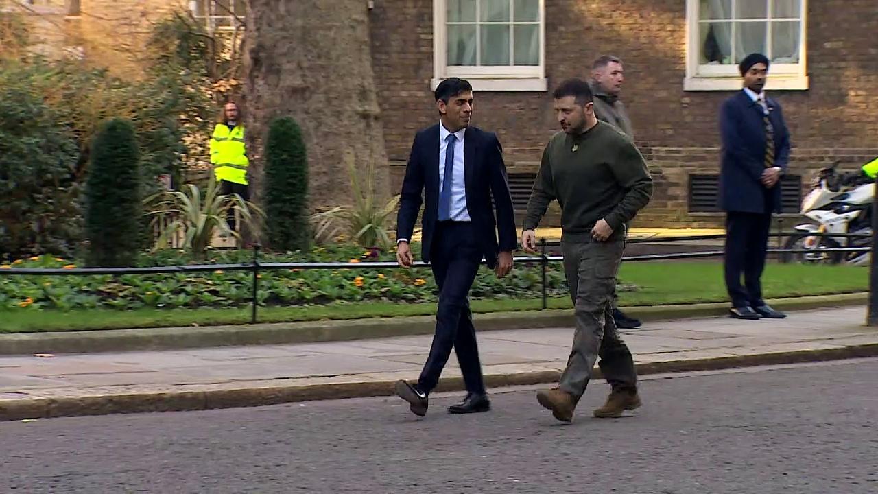PM greets Zelensky in first UK visit since Russian invasion