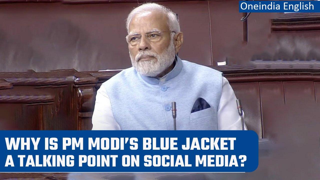 PM Modi wears Blue Jacket made from recycled plastic bottles in the Parliament | Oneindia News