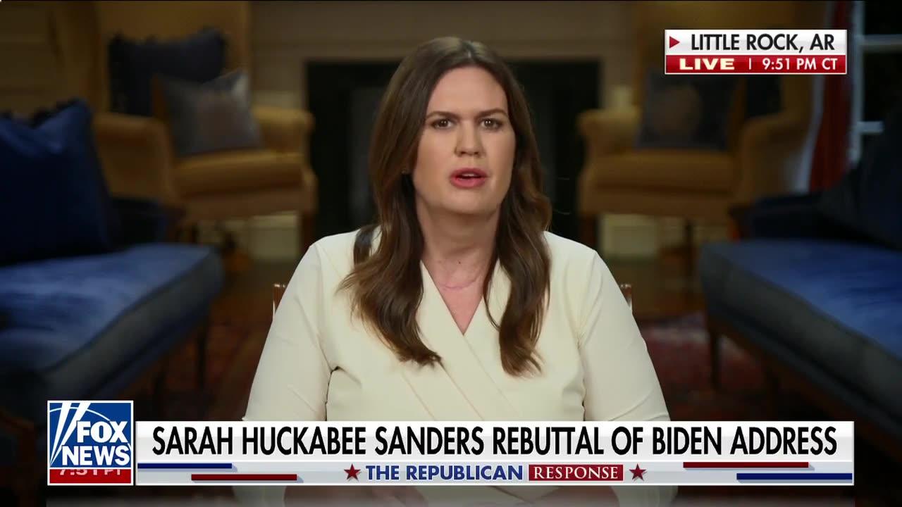 Sarah Sanders delivers Republican rebuttal to Biden's SOTU Address