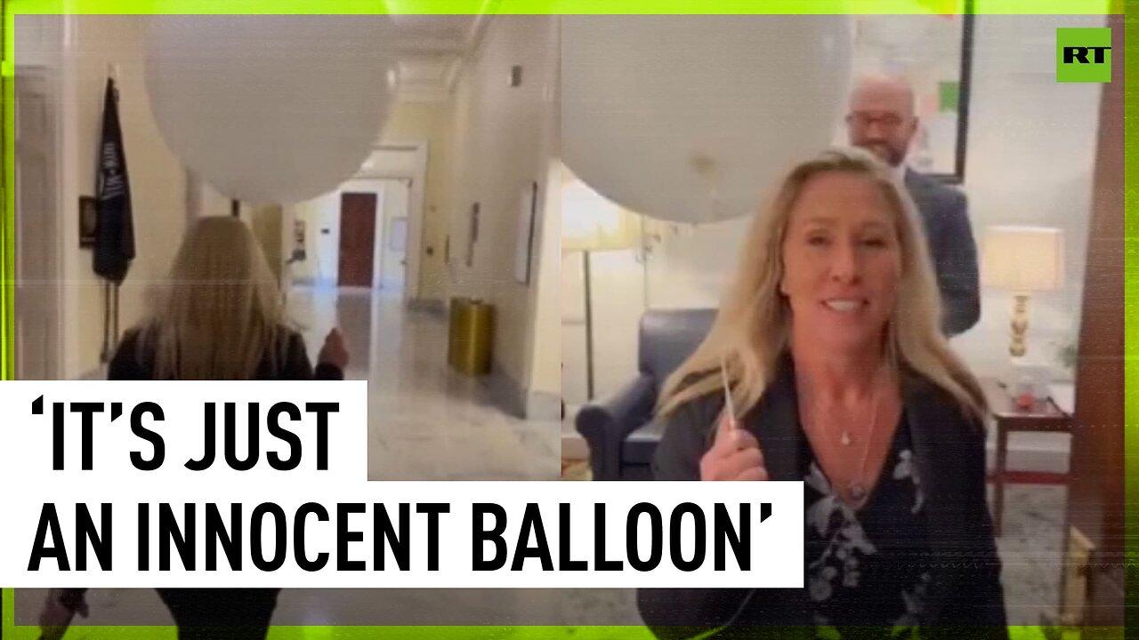Congresswoman brings balloon to Capitol ahead of Biden’s address