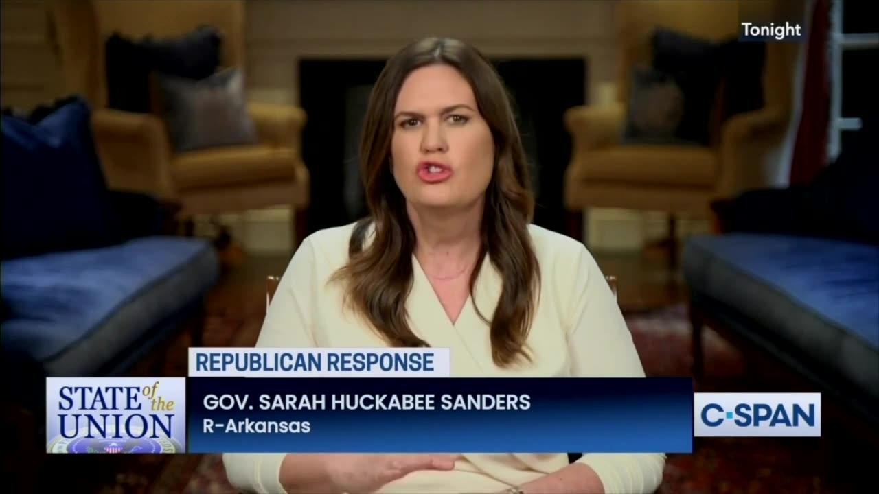 WATCH: Sarah Huckabee Sanders Delivers GOP Response to Biden's SOTU