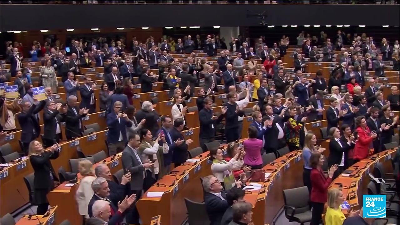 Zelensky caps off European tour with cheers in Brussels