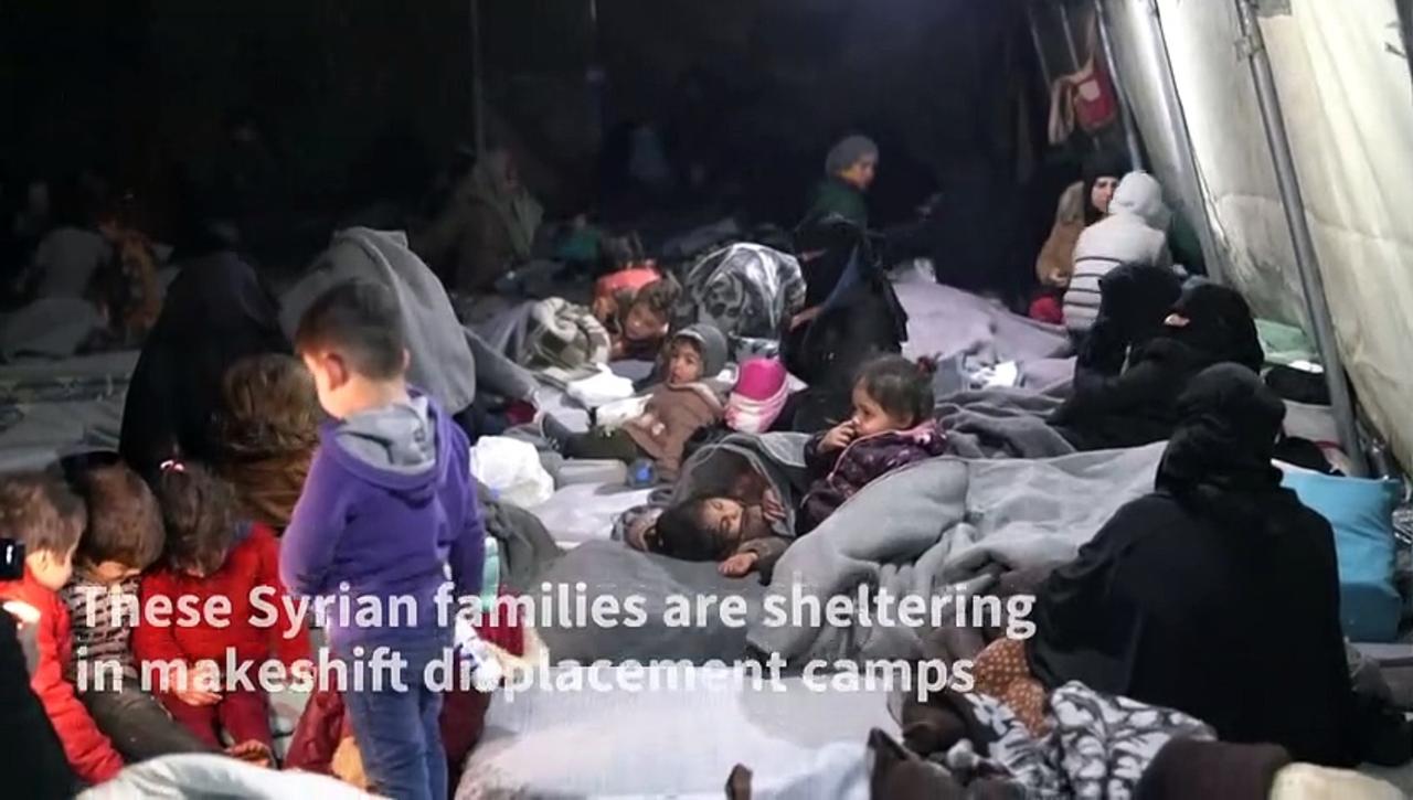 Syrians shelter in makeshift camp after earthquake