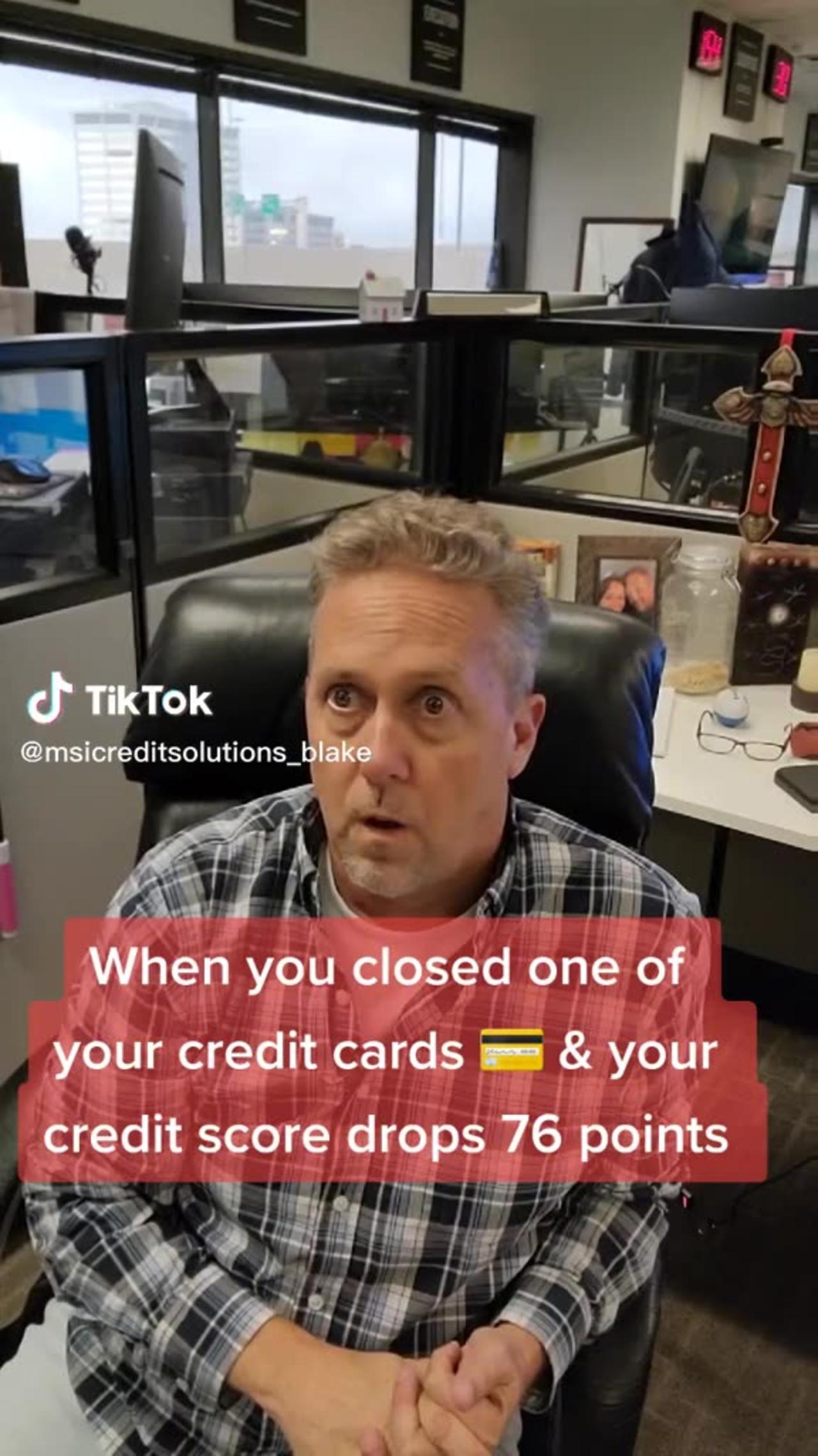score drops when you close credit card