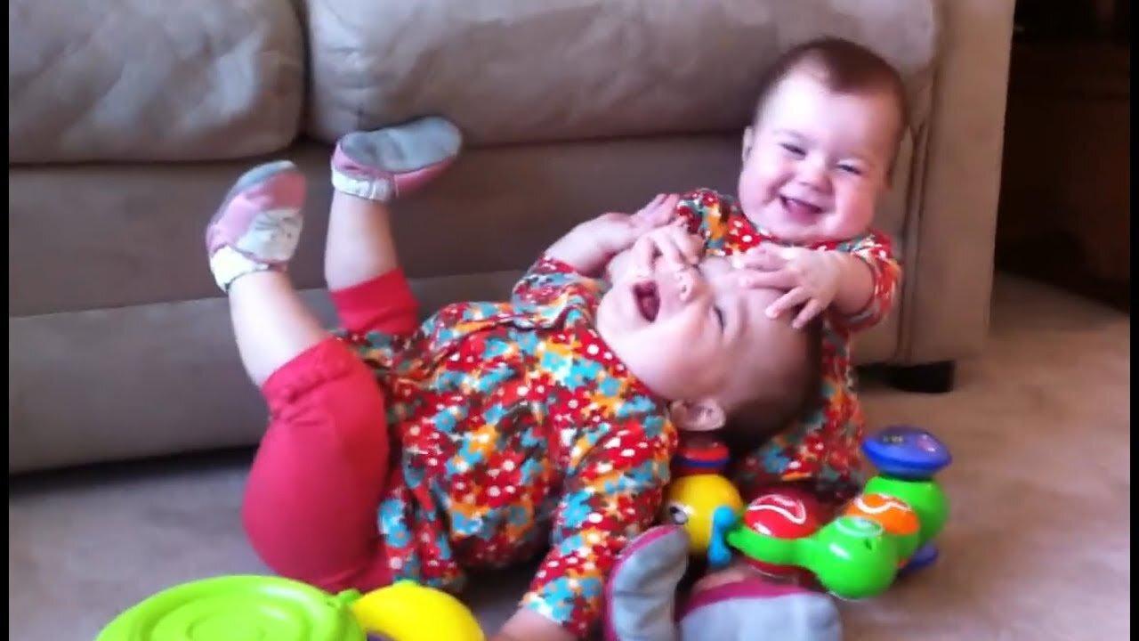 Funny Twin Babies Fighting Over Stuff - Funny Baby Videos