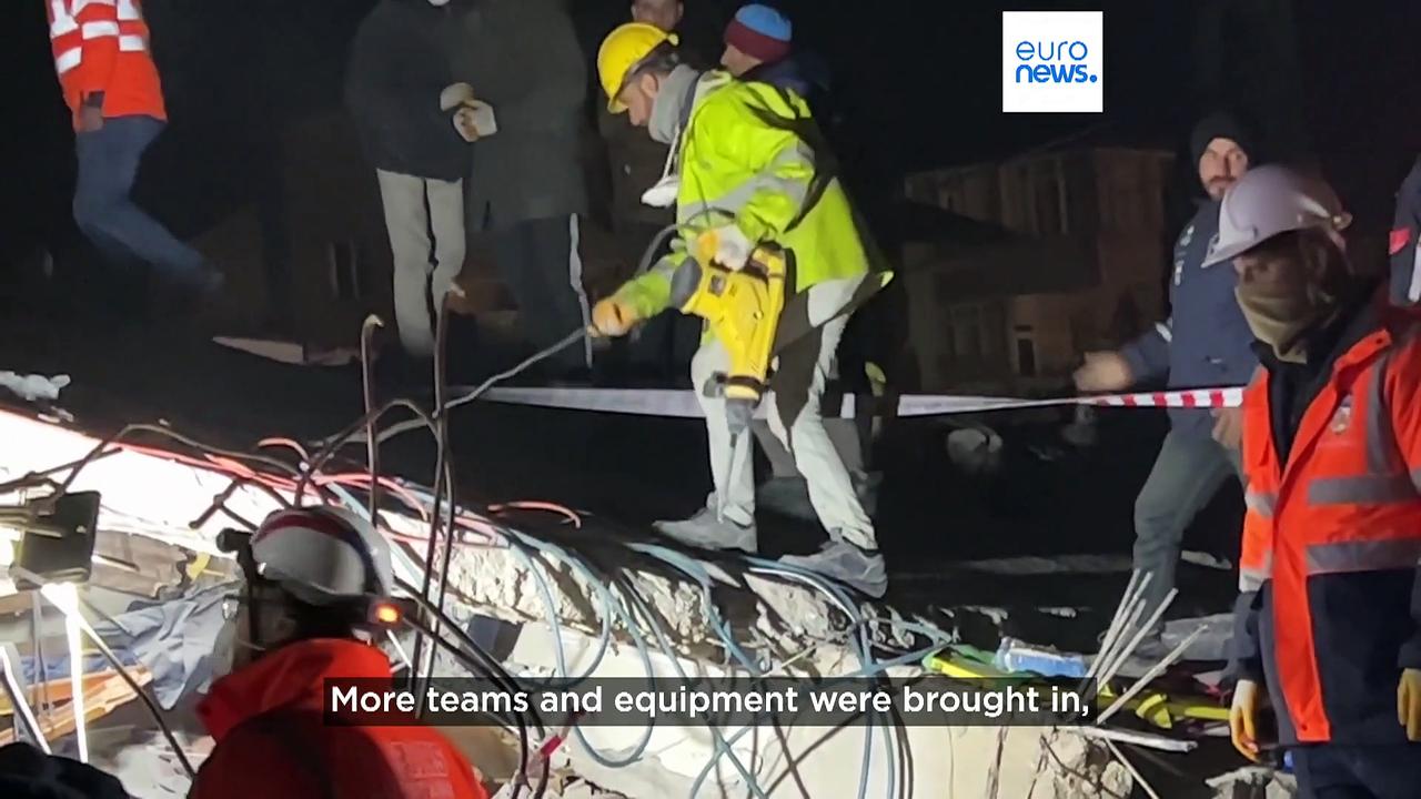 Watch: Euronews International Correspondent Anelise Borges with a Turkish earthquake rescue team