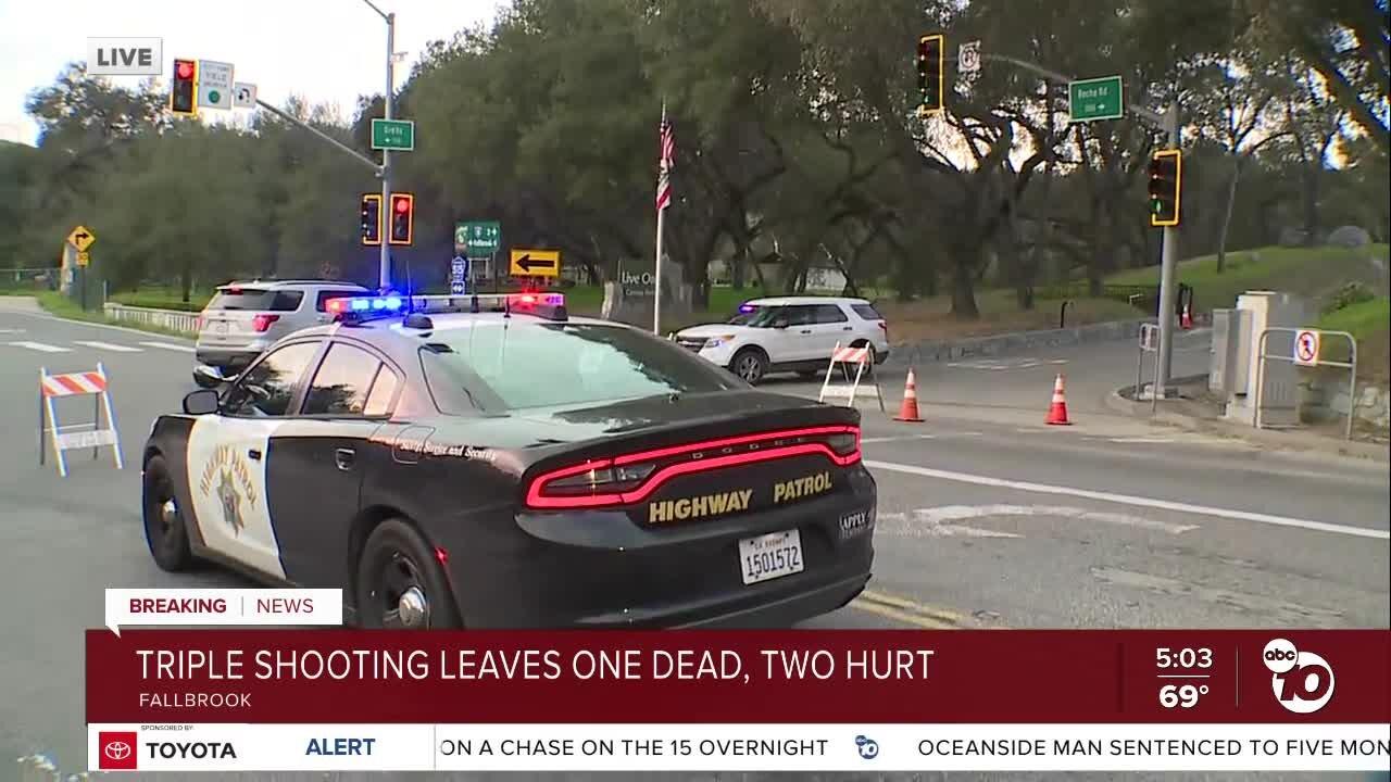 Suspect arrested after shooting in Fallbrook leaves 1 dead, 2 injured