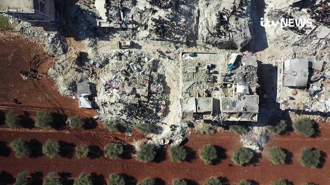 Drone footage reveals Syria quake devastation