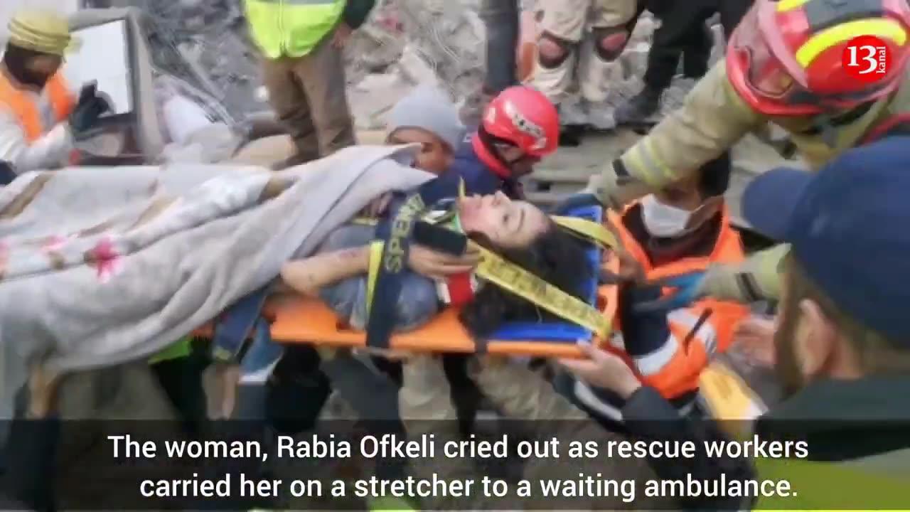 Woman rescued after 110 hours trapped following huge earthquake in Turkey