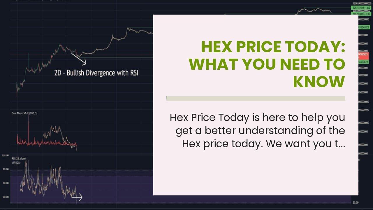 Hex Price Today What You Need to Know One News Page VIDEO