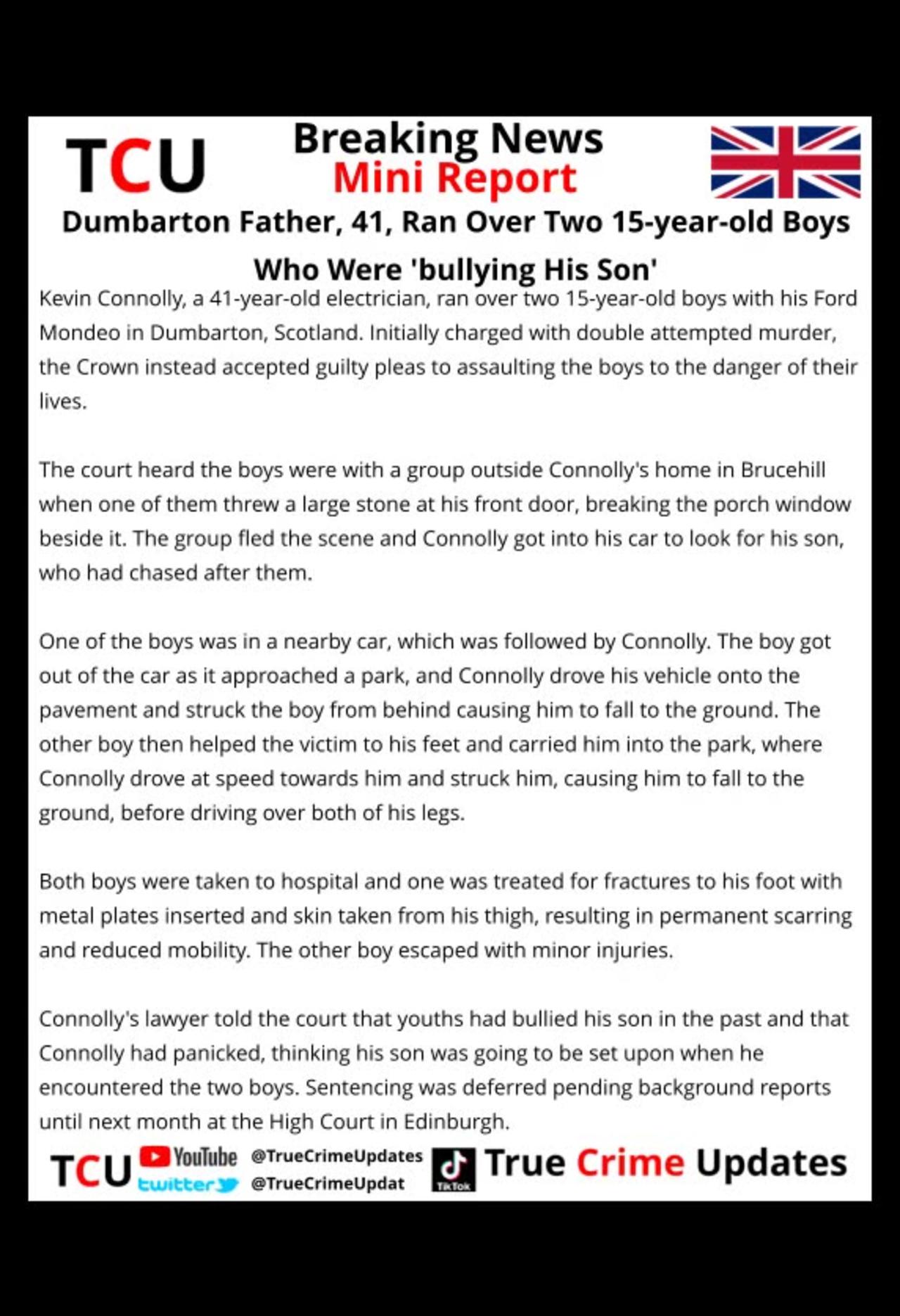Dumbarton Father, 41, Ran Over Two 15-year-old Boys Who Were 'bullying His Son'