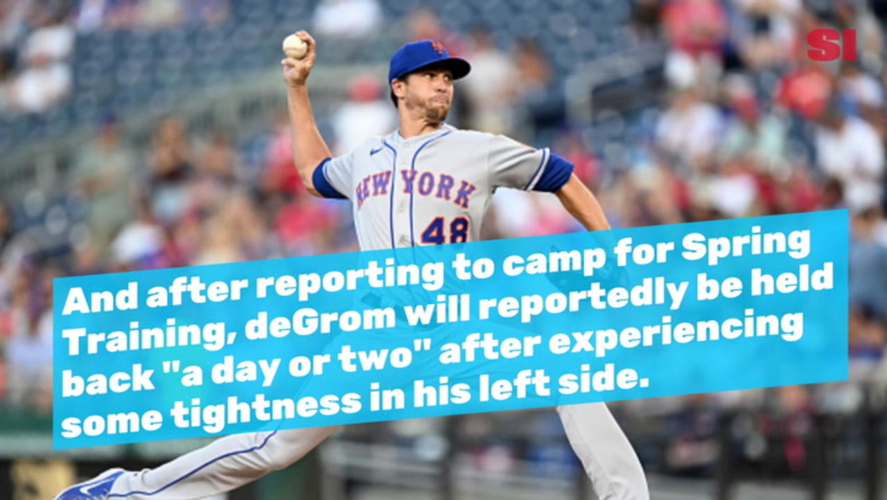 Jacob deGrom Held Back Due to Side Tightness at Rangers Spring Training